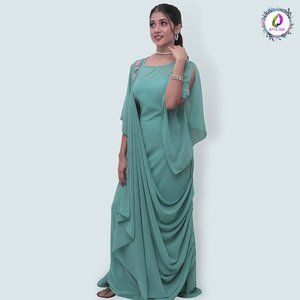 Western Drape Gown Dress